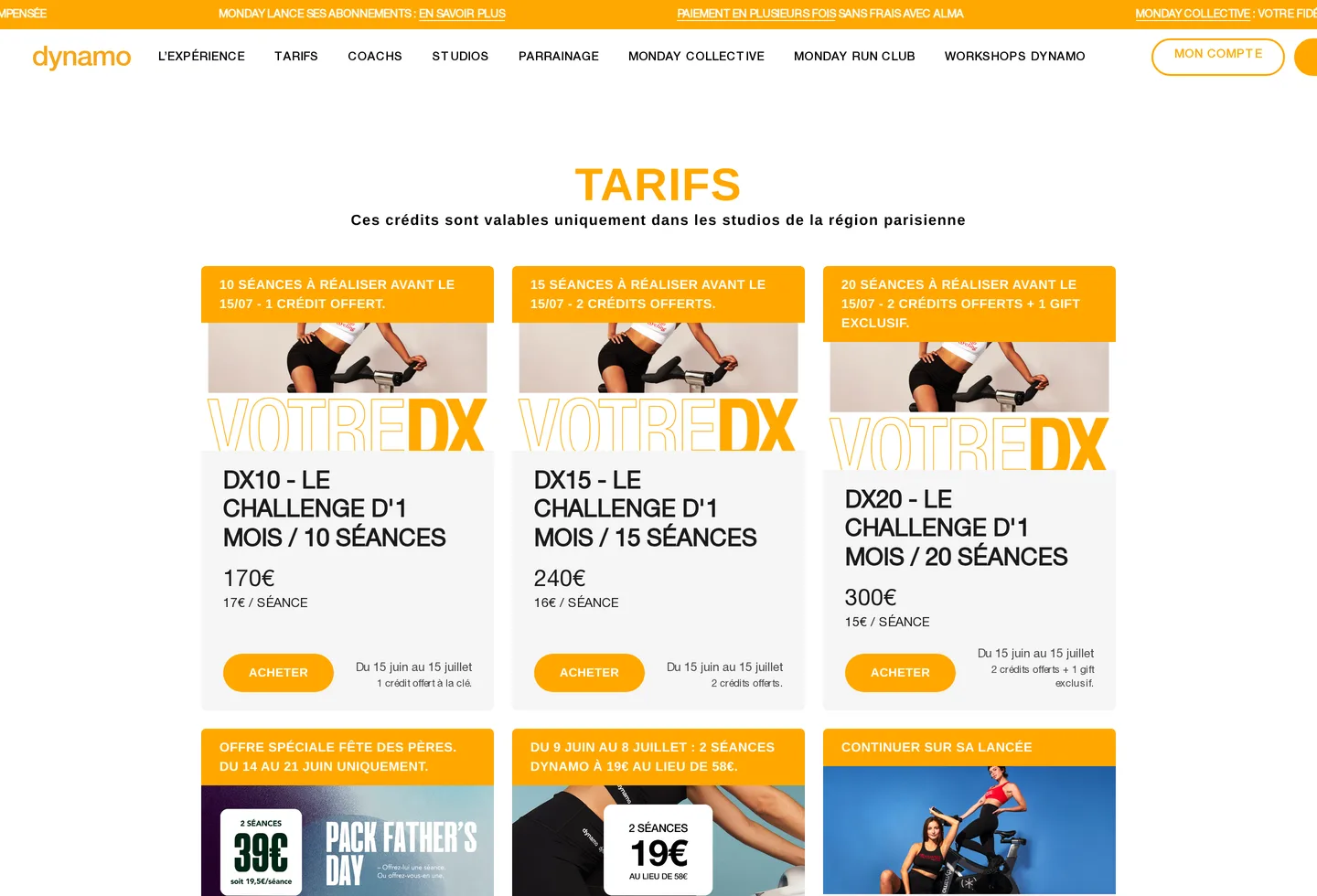 La page tarifs, éditable sans code
