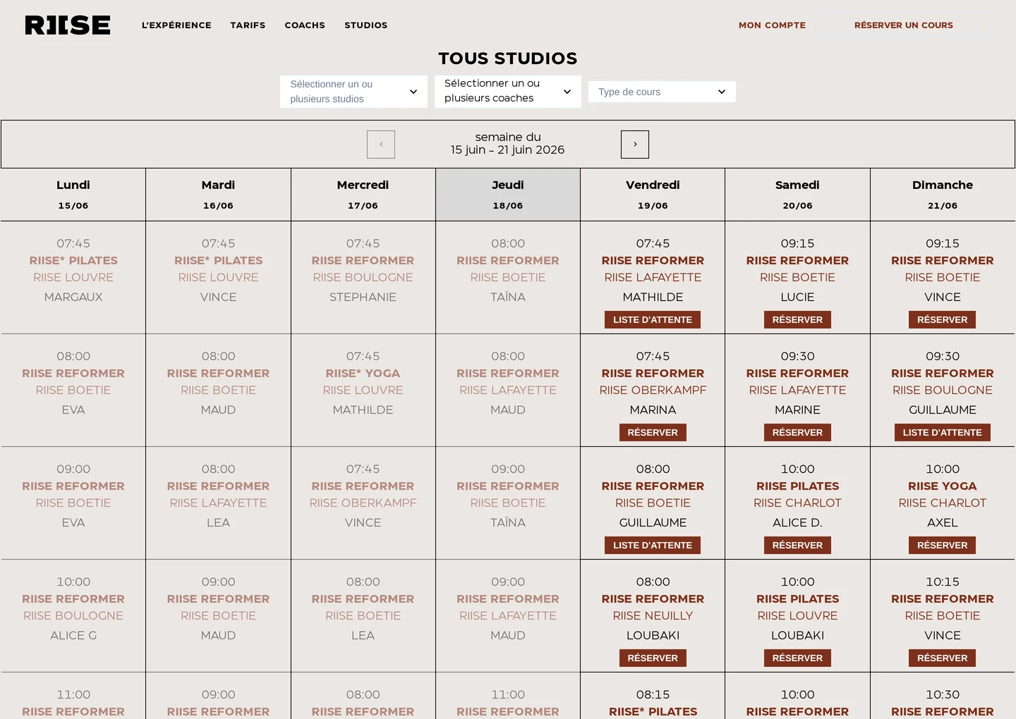 Le planning multi-studios